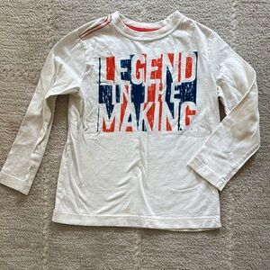 Crazy 8 White blue and orange Long Sleeve Tee